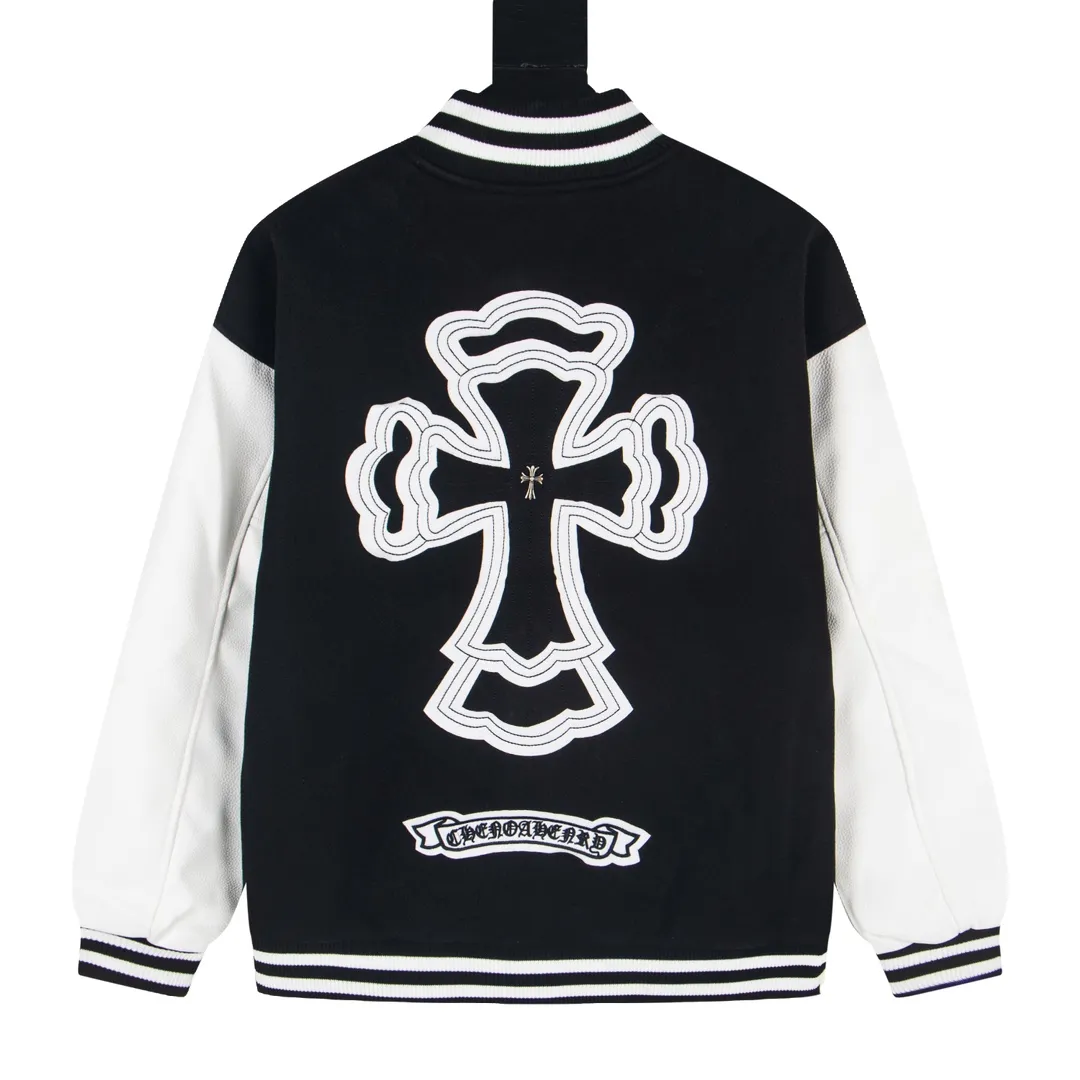 P380 model number Y610 Chrome Hearts Fw25 Chrome Hearts Horseshoe Cross Baseball Jacket. Same style for men and women. New product is hotly shipped. Original customized woolen fabric has a little thickness. The upper body is still very good in early spring weather. Imported spliced pu leather sleeves. Original molding and fine leather. Super heavy-duty design on the chest and back. Exclusive customized cross metal decoration. Customized loose fit. Both men and women are very handsome. All details respect the original version. Mold customization of distressed cross snaps with incomparable distressed texture SIZE:M-XXL